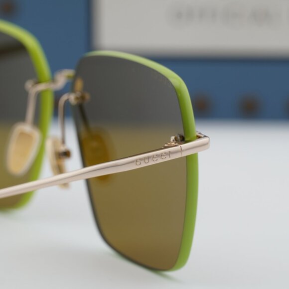 Gucci GG1955SA 004 Square Sunglasses - Gold/Green/Brown main image 9